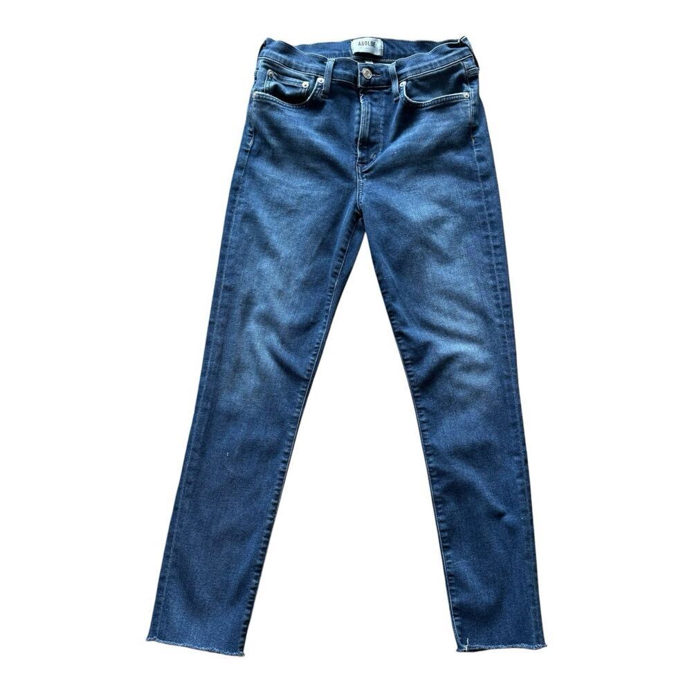AGOLDE Sophie High Rise Ankle Crop‎ Skinny Jeans Dark Wash Denim